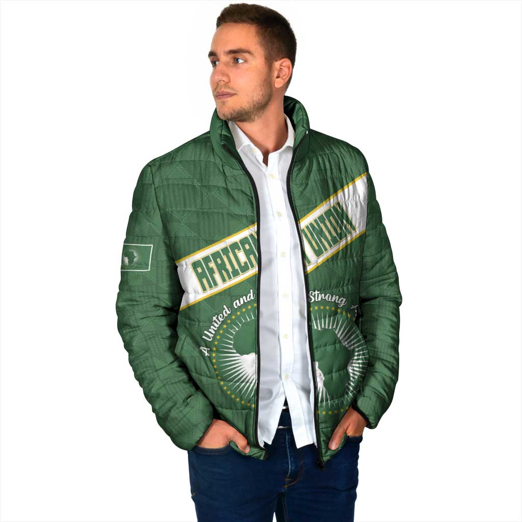 Personalized African Union Day Padded Jacket Emblem With Kente Pattern - Wonder Print Shop