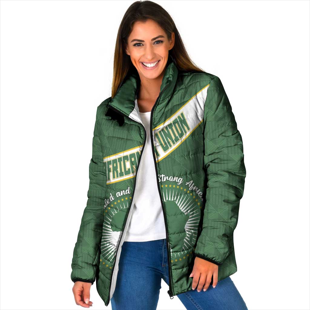 Personalized African Union Day Padded Jacket Emblem With Kente Pattern - Wonder Print Shop