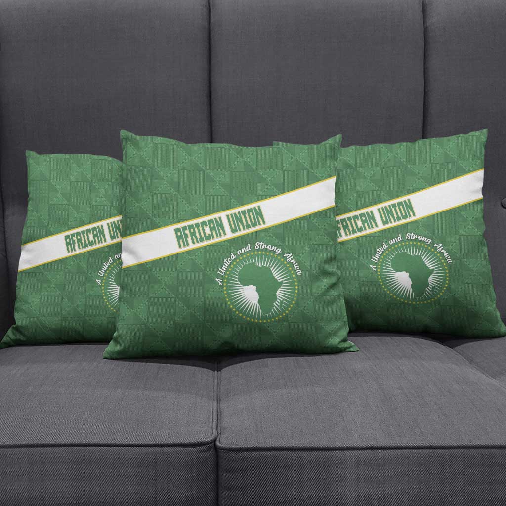 African Union Day Pillow Cover Emblem With Kente Pattern - Wonder Print Shop
