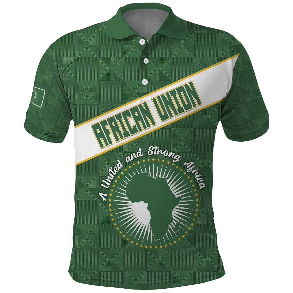 Personalized African Union Day Polo Shirt Emblem With Kente Pattern - Wonder Print Shop