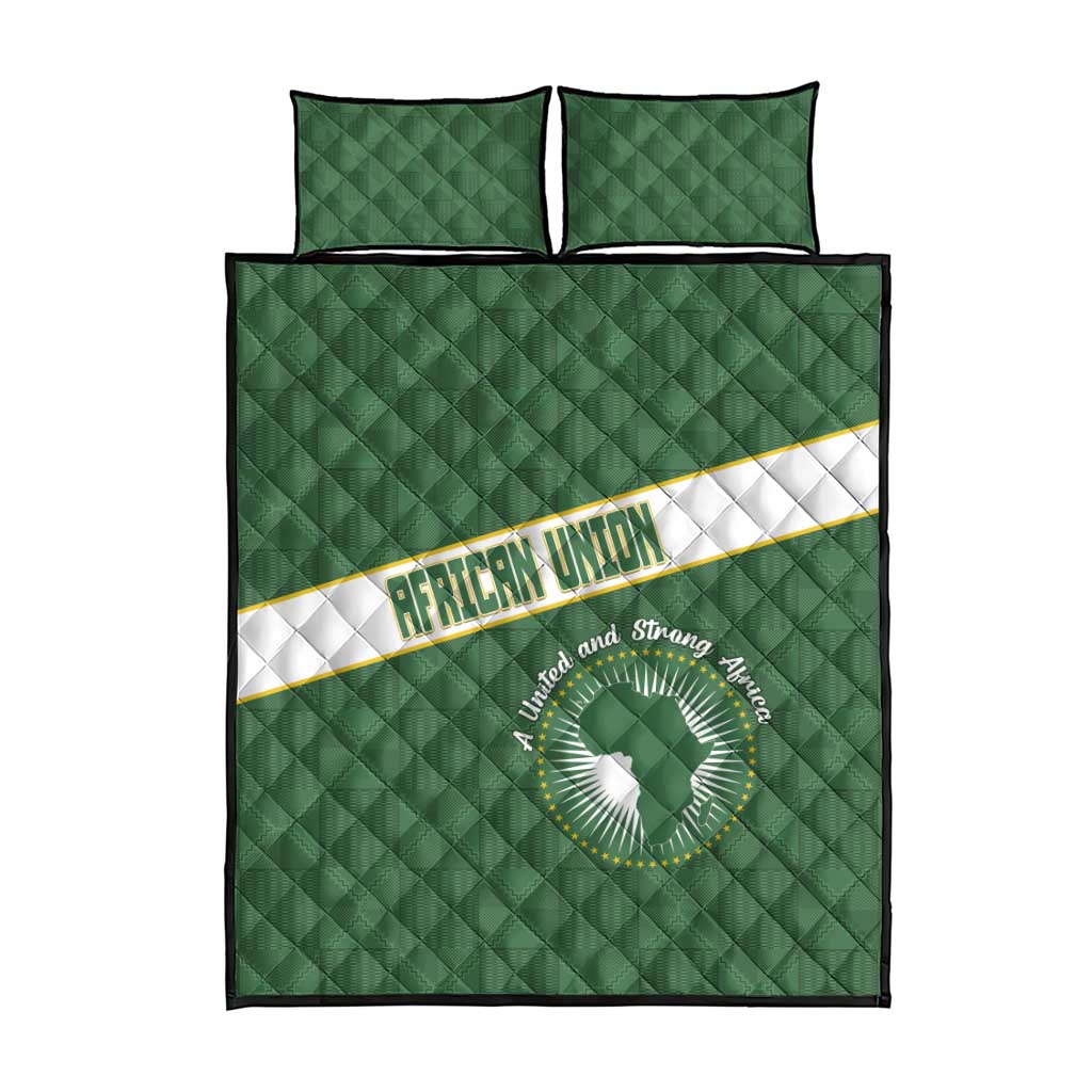 African Union Day Quilt Bed Set Emblem With Kente Pattern - Wonder Print Shop