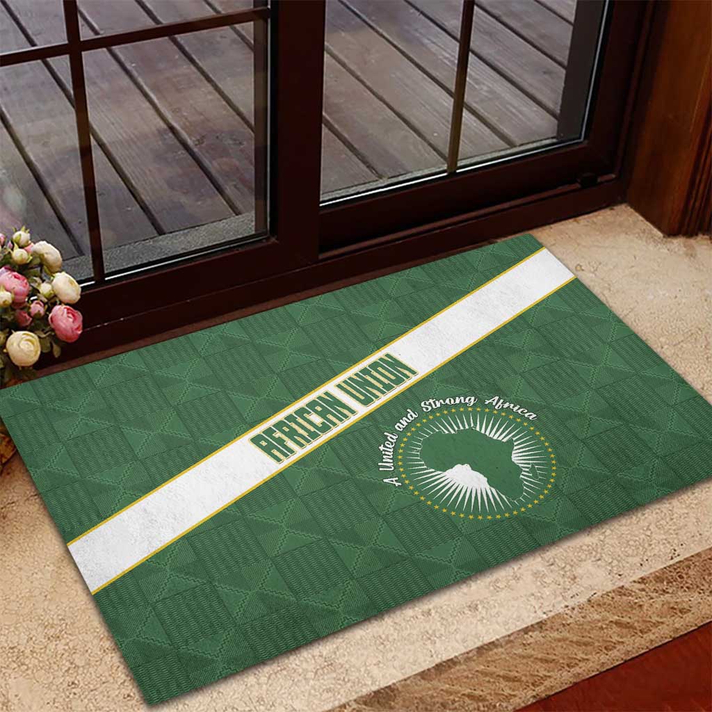 African Union Day Rubber Doormat Emblem With Kente Pattern - Wonder Print Shop