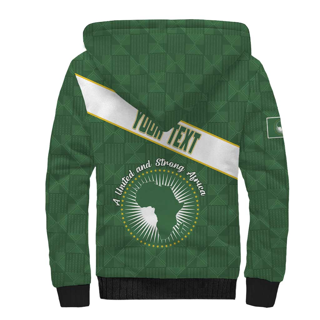 Personalized African Union Day Sherpa Hoodie Emblem With Kente Pattern - Wonder Print Shop
