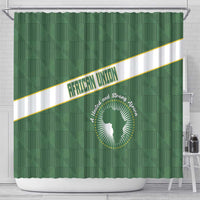 African Union Day Shower Curtain Emblem With Kente Pattern - Wonder Print Shop