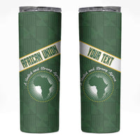 Personalized African Union Day Skinny Tumbler Emblem With Kente Pattern - Wonder Print Shop