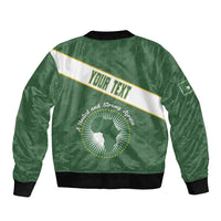 Personalized African Union Day Sleeve Zip Bomber Jacket Emblem With Kente Pattern - Wonder Print Shop