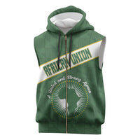 Personalized African Union Day Sleeveless Zip Hoodie Emblem With Kente Pattern - Wonder Print Shop