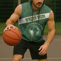 Personalized African Union Day Sleeveless Zip Hoodie Emblem With Kente Pattern - Wonder Print Shop