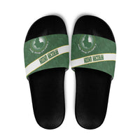 African Union Day Slide Sandals Emblem With Kente Pattern - Wonder Print Shop