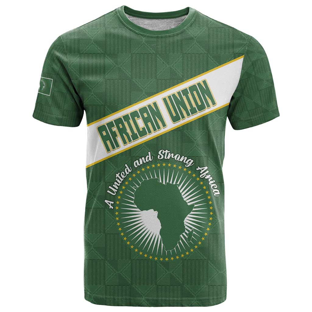 Personalized African Union Day T Shirt Emblem With Kente Pattern - Wonder Print Shop