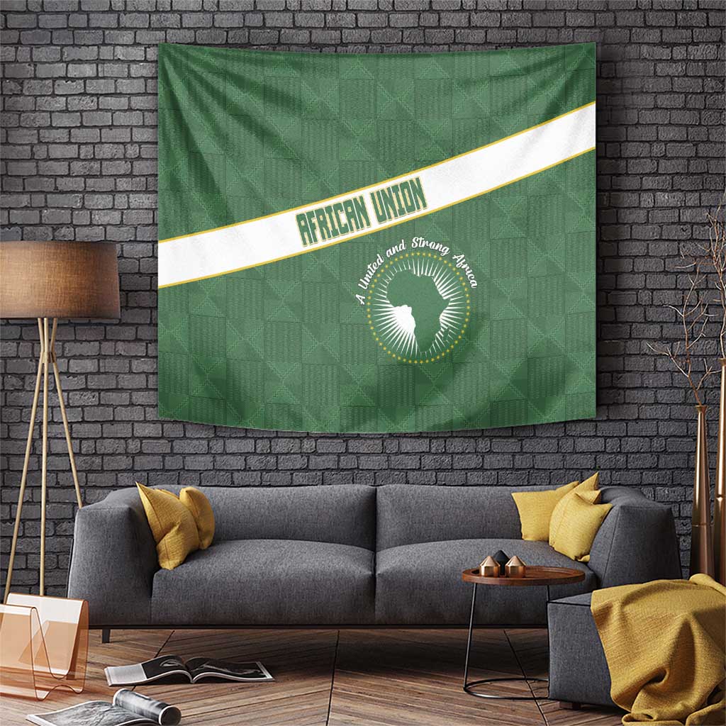 African Union Day Tapestry Emblem With Kente Pattern - Wonder Print Shop
