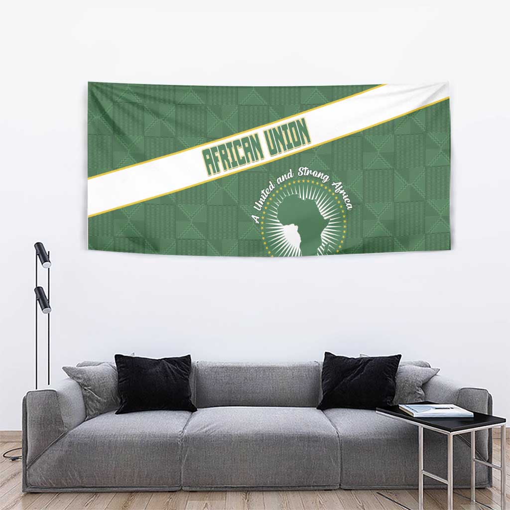 African Union Day Tapestry Emblem With Kente Pattern - Wonder Print Shop