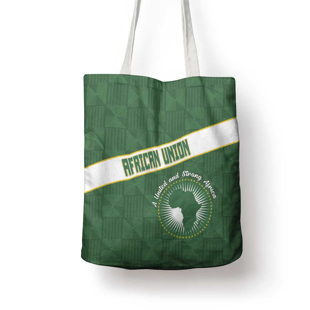 African Union Day Tote Bag Emblem With Kente Pattern - Wonder Print Shop