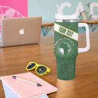 Personalized African Union Day Tumbler With Handle Emblem With Kente Pattern - Wonder Print Shop