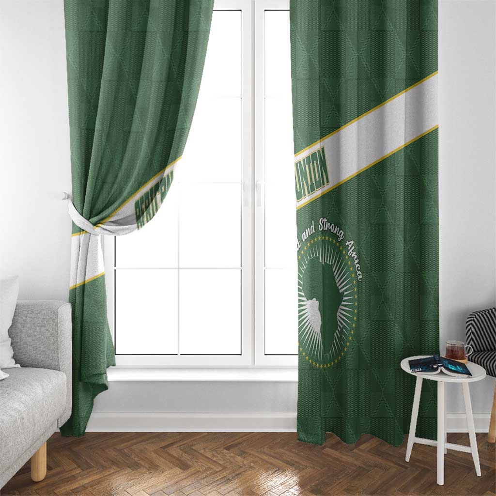 African Union Day Window Curtain Emblem With Kente Pattern - Wonder Print Shop