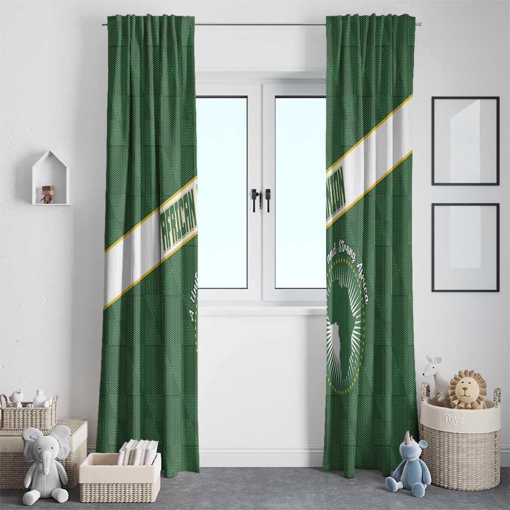 African Union Day Window Curtain Emblem With Kente Pattern - Wonder Print Shop