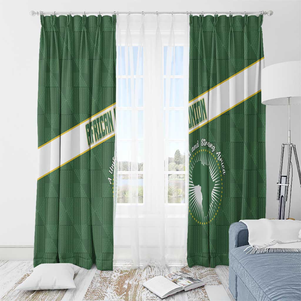 African Union Day Window Curtain Emblem With Kente Pattern - Wonder Print Shop