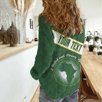 Personalized African Union Day Women Casual Shirt Emblem With Kente Pattern - Wonder Print Shop