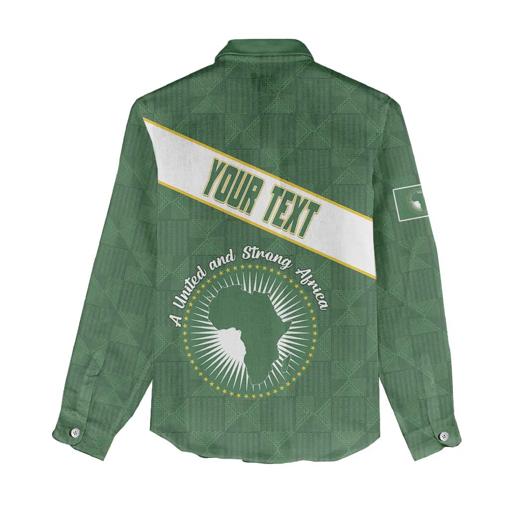 Personalized African Union Day Women Casual Shirt Emblem With Kente Pattern - Wonder Print Shop