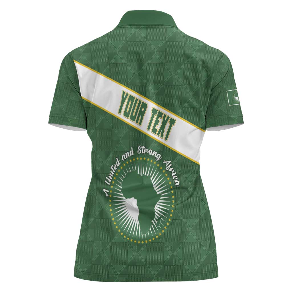 Personalized African Union Day Women Polo Shirt Emblem With Kente Pattern - Wonder Print Shop