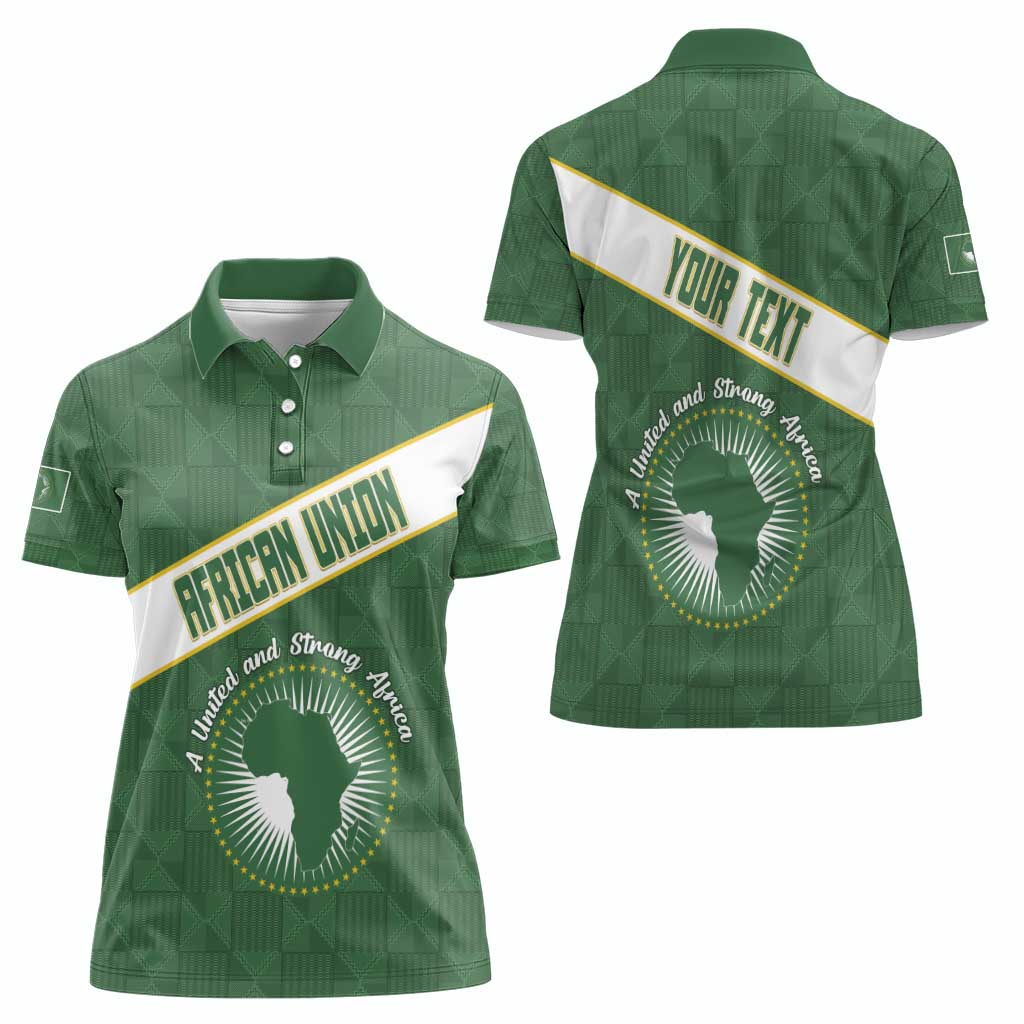 Personalized African Union Day Women Polo Shirt Emblem With Kente Pattern - Wonder Print Shop