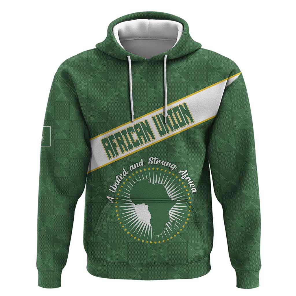 Personalized African Union Day Zip Hoodie Emblem With Kente Pattern - Wonder Print Shop