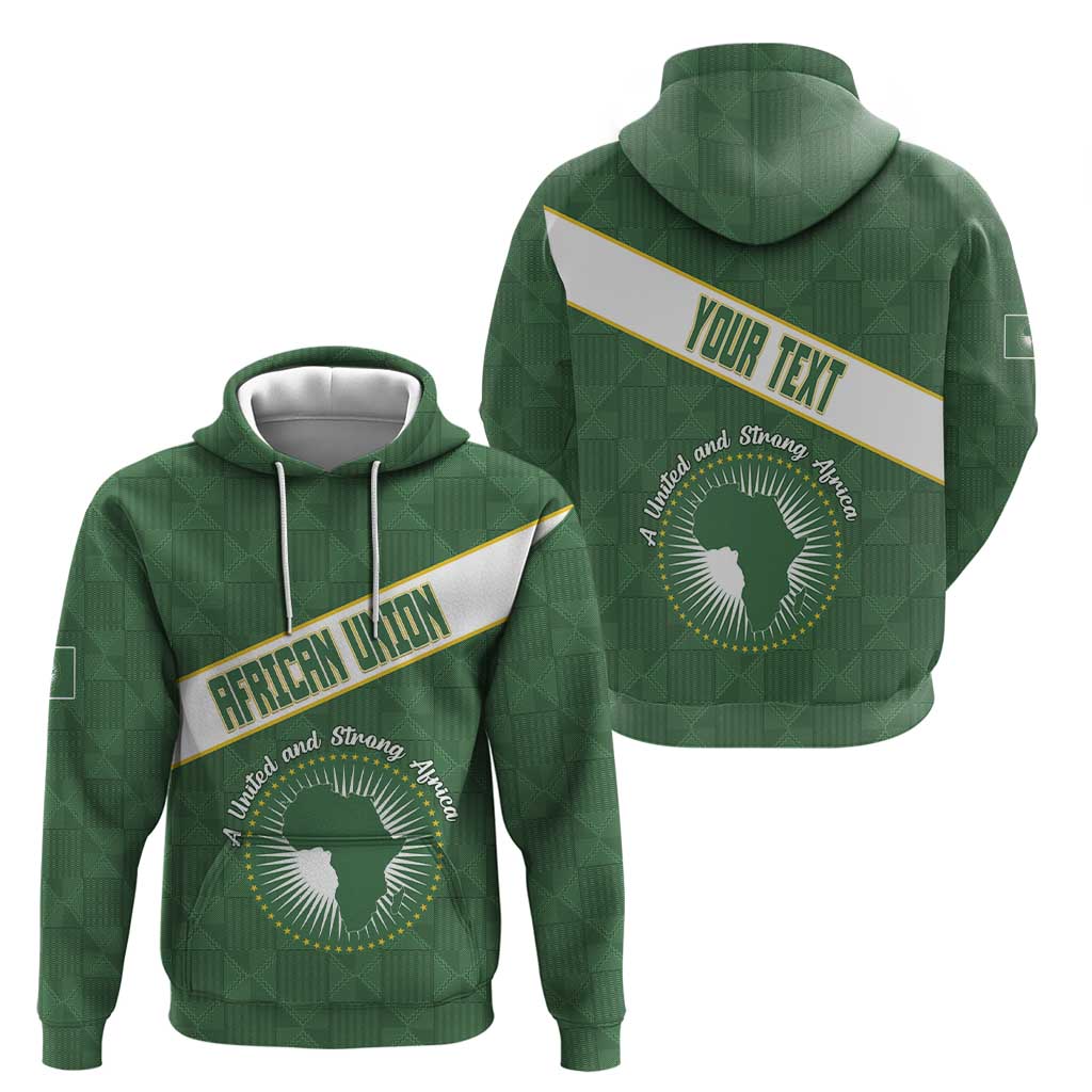 Personalized African Union Day Zip Hoodie Emblem With Kente Pattern - Wonder Print Shop