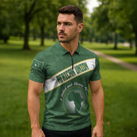 Personalized African Union Day Zipper Polo Shirt Emblem With Kente Pattern - Wonder Print Shop