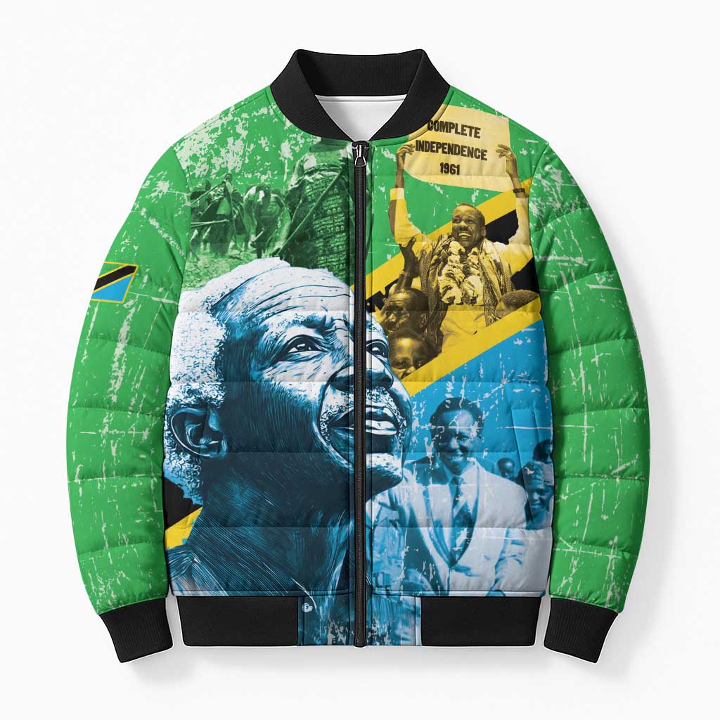 Happy Tanzania Nyerere Day Bomber Puffer Jacket One Nation - One People - Wonder Print Shop