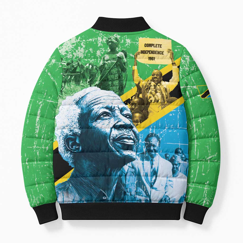 Happy Tanzania Nyerere Day Bomber Puffer Jacket One Nation - One People - Wonder Print Shop