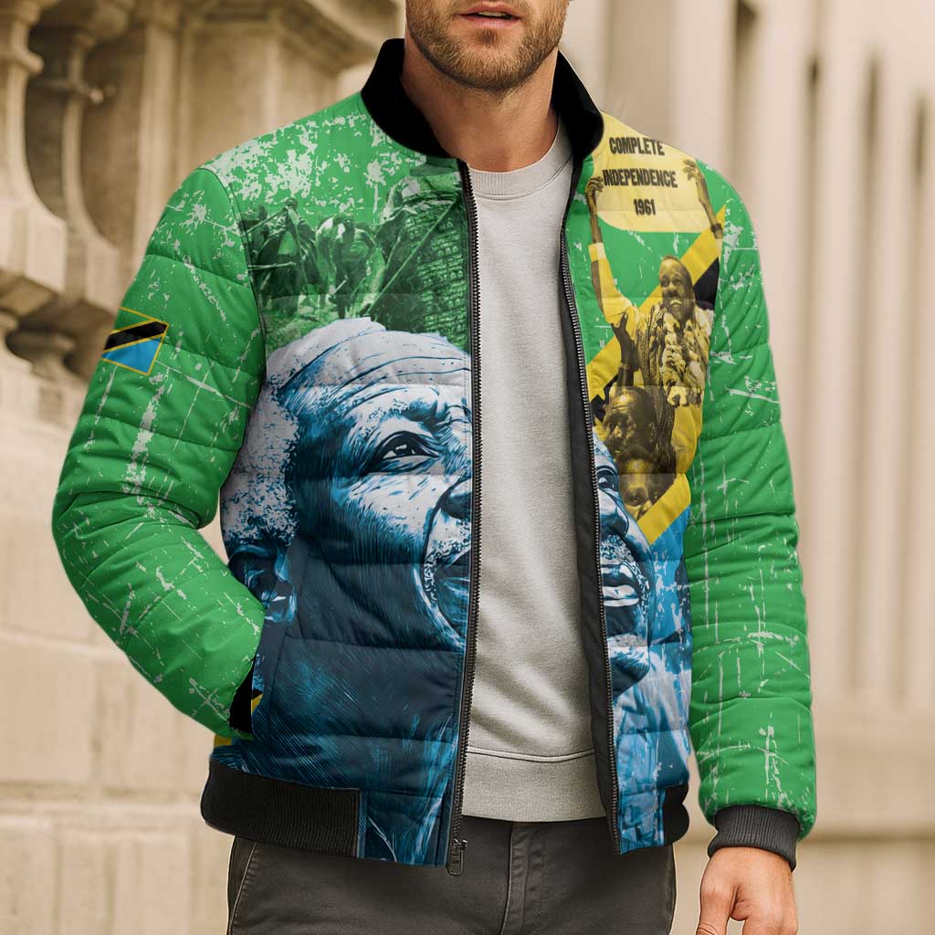 Happy Tanzania Nyerere Day Bomber Puffer Jacket One Nation - One People - Wonder Print Shop