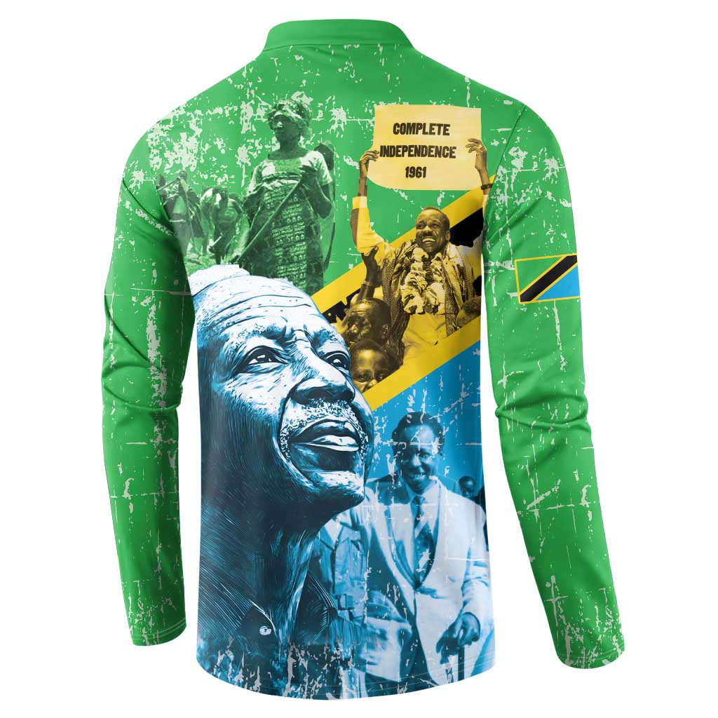 Happy Tanzania Nyerere Day Button Sweatshirt One Nation - One People - Wonder Print Shop