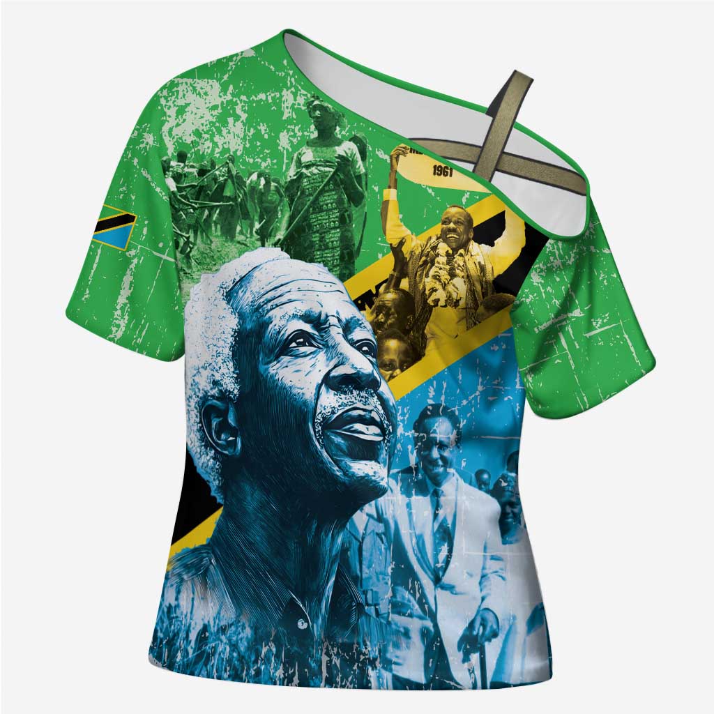Happy Tanzania Nyerere Day Cross Shoulder Shirt One Nation - One People - Wonder Print Shop