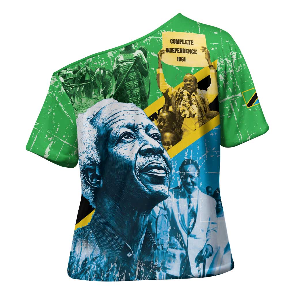 Happy Tanzania Nyerere Day Cross Shoulder Shirt One Nation - One People - Wonder Print Shop