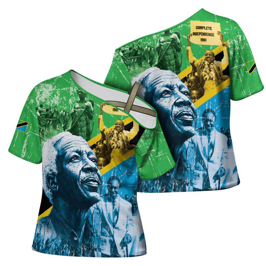 Happy Tanzania Nyerere Day Cross Shoulder Shirt One Nation - One People - Wonder Print Shop