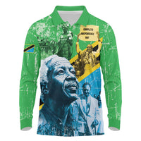 Happy Tanzania Nyerere Day Long Sleeve Polo Shirt One Nation - One People - Wonder Print Shop
