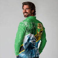 Happy Tanzania Nyerere Day Long Sleeve Polo Shirt One Nation - One People - Wonder Print Shop