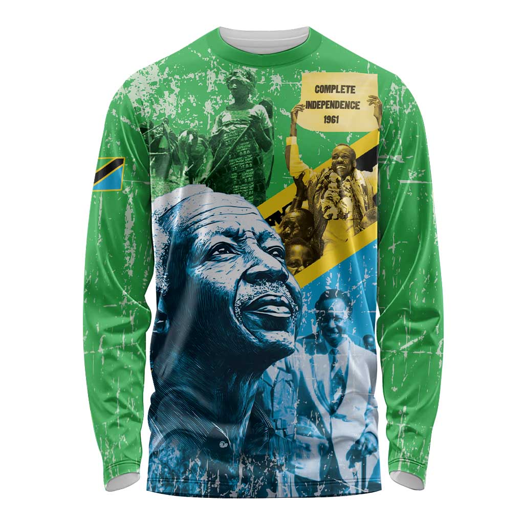 Happy Tanzania Nyerere Day Long Sleeve Shirt One Nation - One People - Wonder Print Shop