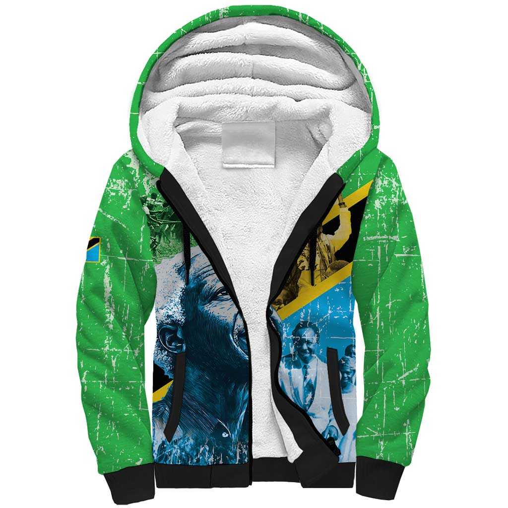 Happy Tanzania Nyerere Day Sherpa Hoodie One Nation - One People - Wonder Print Shop
