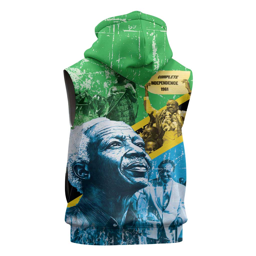 Happy Tanzania Nyerere Day Sleeveless Hoodie One Nation - One People - Wonder Print Shop