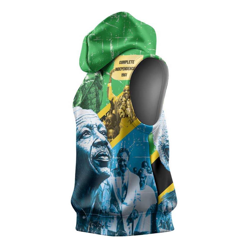 Happy Tanzania Nyerere Day Sleeveless Hoodie One Nation - One People - Wonder Print Shop