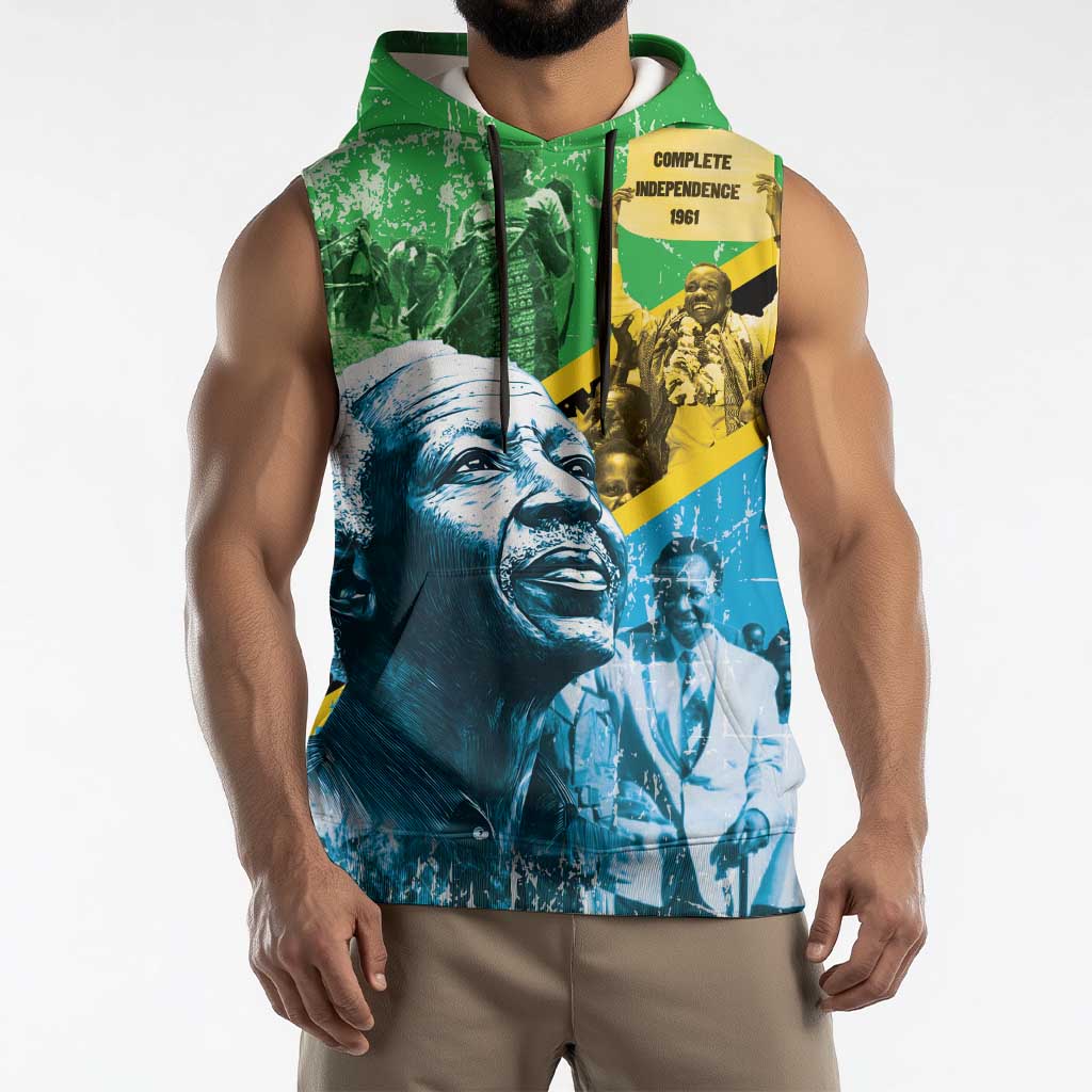 Happy Tanzania Nyerere Day Sleeveless Hoodie One Nation - One People - Wonder Print Shop