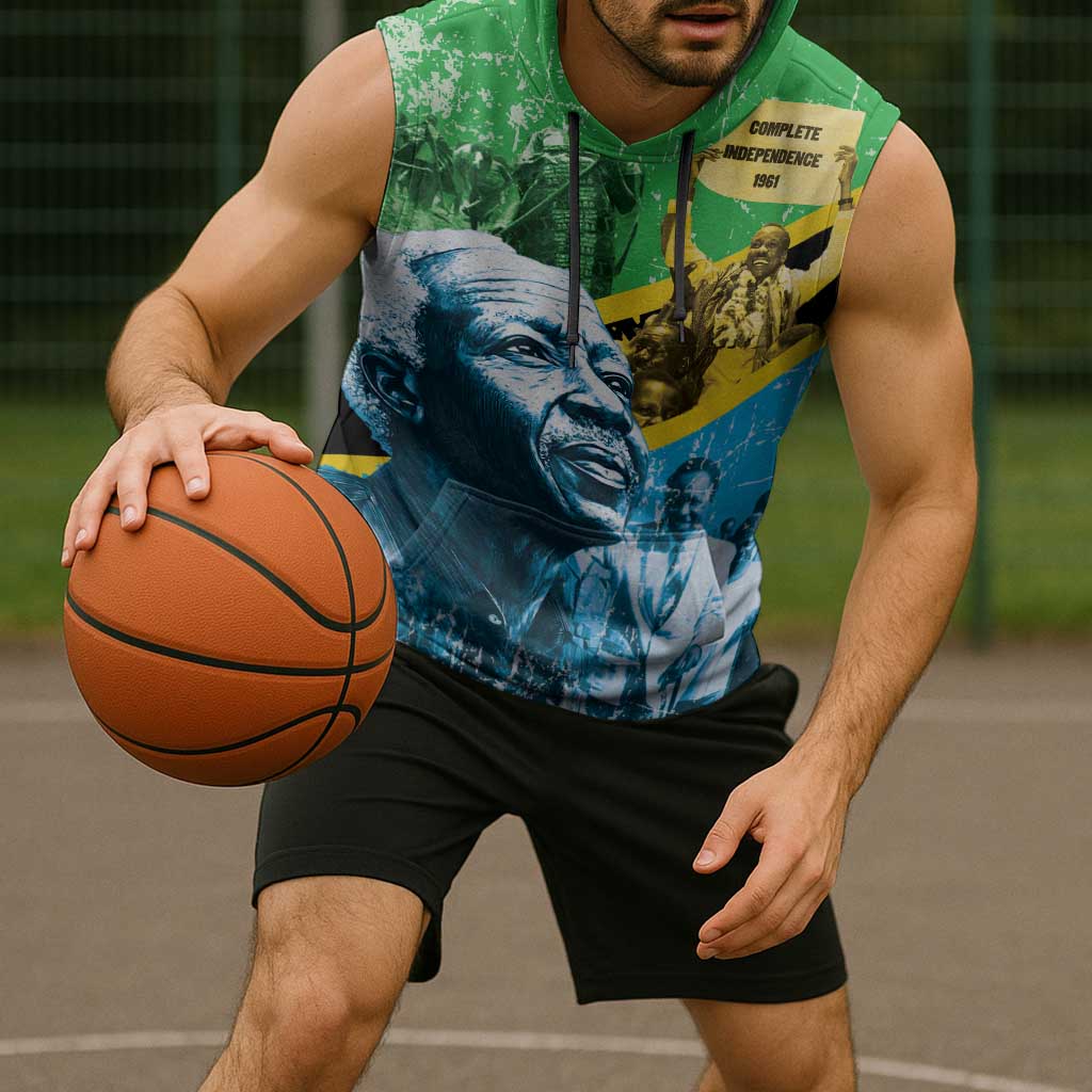 Happy Tanzania Nyerere Day Sleeveless Hoodie One Nation - One People - Wonder Print Shop