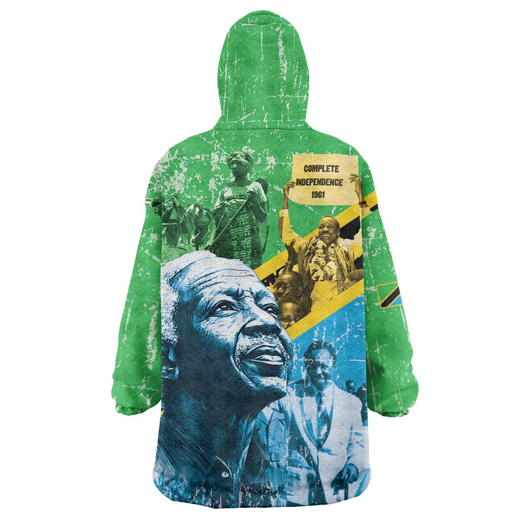 Happy Tanzania Nyerere Day Wearable Blanket Hoodie One Nation - One People - Wonder Print Shop