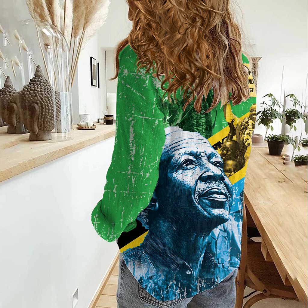 Happy Tanzania Nyerere Day Women Casual Shirt One Nation - One People - Wonder Print Shop