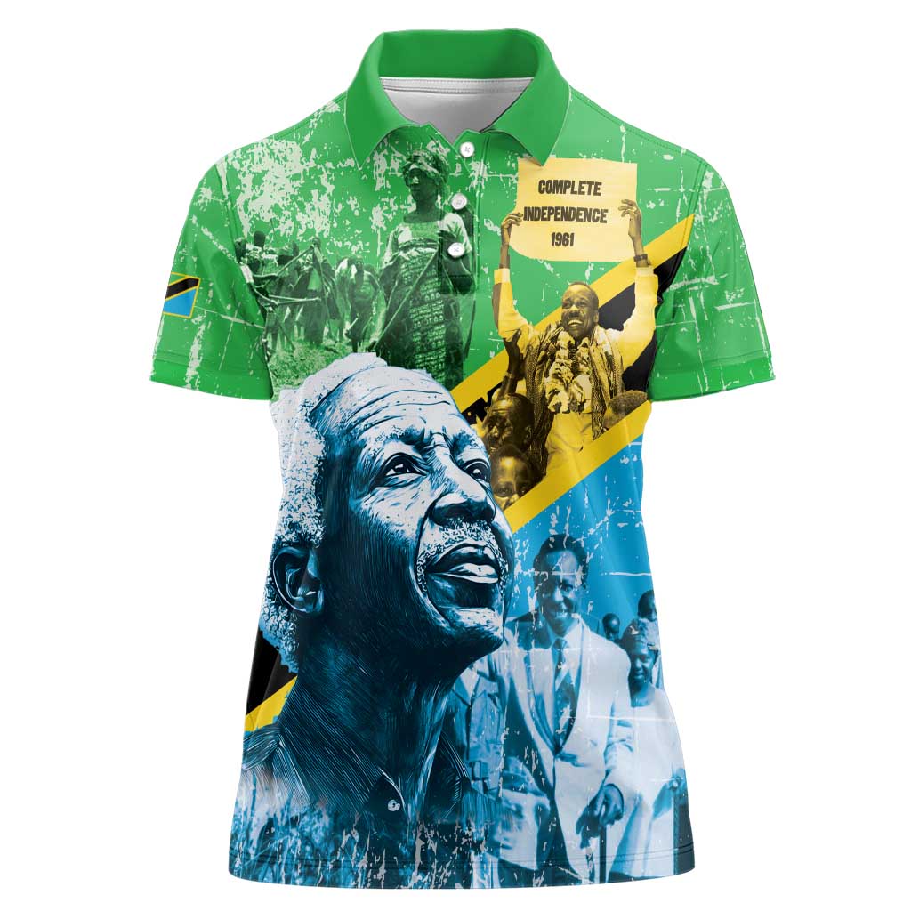 Happy Tanzania Nyerere Day Women Polo Shirt One Nation - One People - Wonder Print Shop