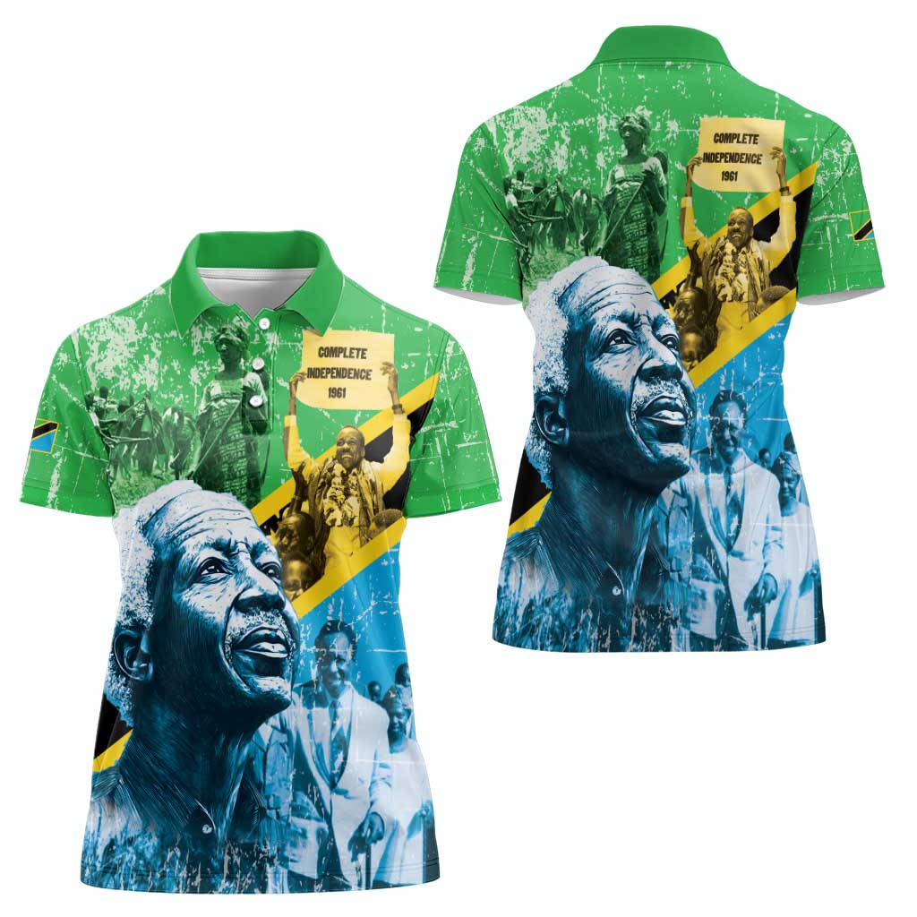 Happy Tanzania Nyerere Day Women Polo Shirt One Nation - One People - Wonder Print Shop