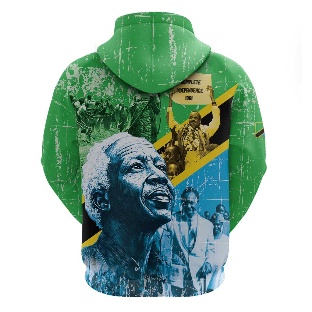 Happy Tanzania Nyerere Day Zip Hoodie One Nation - One People - Wonder Print Shop