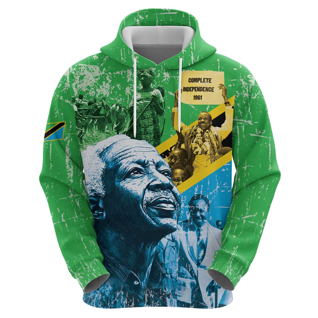 Happy Tanzania Nyerere Day Zip Hoodie One Nation - One People - Wonder Print Shop