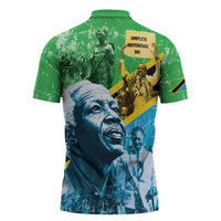 Happy Tanzania Nyerere Day Zipper Polo Shirt One Nation - One People - Wonder Print Shop